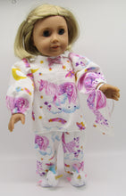 Load image into Gallery viewer, 18&quot; Doll Pajamas 3 Pc: Unicorn w Stars
