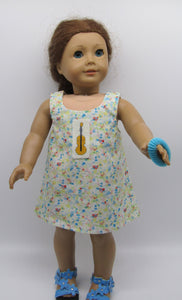 18" Doll Hand Embroidered Dress: Violin