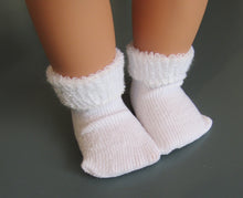 Load image into Gallery viewer, Fold-over Socks 18 &amp; 15 inch Doll: White
