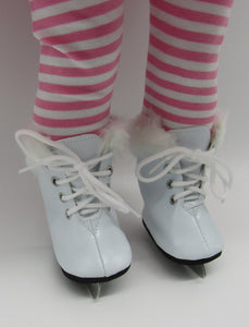 18" Doll Ice Skates: White