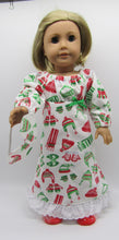 Load image into Gallery viewer, 18&quot; Doll Nightgown: Red &amp; Green Winter Wear
