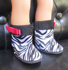 18" Doll Zebra Boots