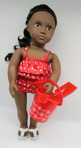 18" & 15" Doll 5 Pc Beach Towel & Toys: Milkshake