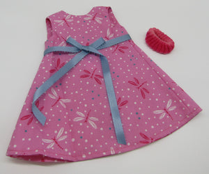 18" Doll Dragonfly Dress: Pink