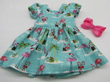 Load image into Gallery viewer, Flamingo Christmas Dress w Candy Canes 18 inch Doll
