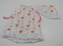 Load image into Gallery viewer, 18&quot; Doll Halter Dress w Hat: Flamingos
