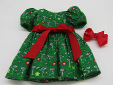 Load image into Gallery viewer, Flamingo Christmas Dress 18 inch Doll: Green
