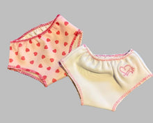 Load image into Gallery viewer, Underwear w Hearts Two-Pack 18 inch Doll: Pink &amp; White
