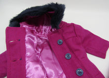 Load image into Gallery viewer, 18&quot; Doll Magenta 3 Piece Peacoat, Leggings &amp; Boots Set
