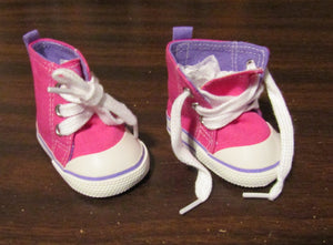 High Top Tennis Shoes 18 inch Doll: Hot Pink