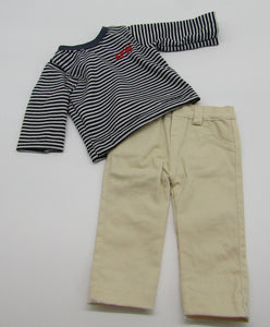 Khaki Pants & Striped Top