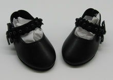 Load image into Gallery viewer, Lace &amp; Pearl Dress Shoes 18 &amp; 15 inch Doll: Black
