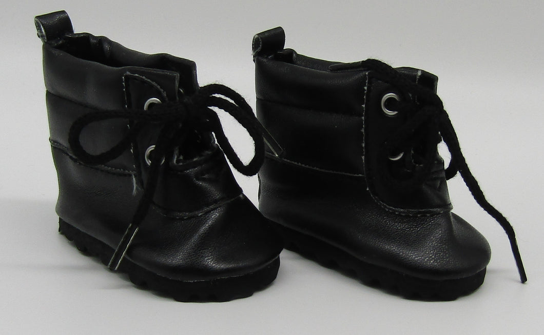 Lace-up High-Top Boots 18 inch Doll: Black