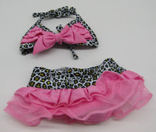 Load image into Gallery viewer, 18&quot; Doll 3 Pc Swim Set: Leopard w Hot Pink
