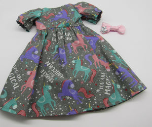 18" Doll Maxi Dress: Unicorn Print