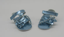 Load image into Gallery viewer, 18&quot; Doll Jeweled Sandals: Steel Blue

