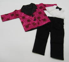 Load image into Gallery viewer, 18&quot; Doll Tuxedo: Black &amp; Magenta
