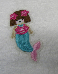 18" & 15" Doll 5 Pc Beach Towel & Toys: Teal Mermaid