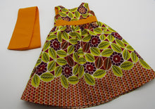 Load image into Gallery viewer, Authentic African Block Print Dress: Orange &amp; Red
