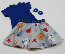 Load image into Gallery viewer, 18&quot; Doll Skirt Combo: Patriotic
