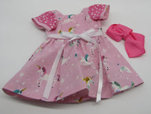 Load image into Gallery viewer, 18&quot; Doll Unicorn &amp; Dots Dress: Pink

