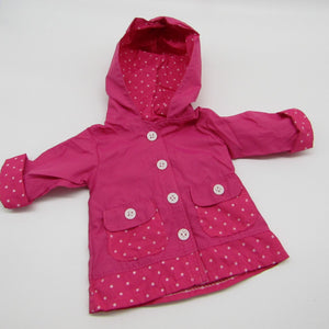 18" Doll Raincoat: Hot Pink Dotted