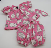 Load image into Gallery viewer, 18&quot; Doll Pajamas 3 Pc: Kitty Pink &amp; White
