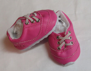 No-Tie 18  & 15 inch Doll Tennis Shoes: Hot Pink