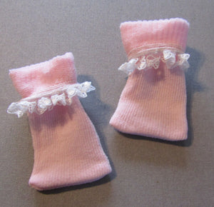 18" & 15" Doll Lace-Trimmed Socks: Pink