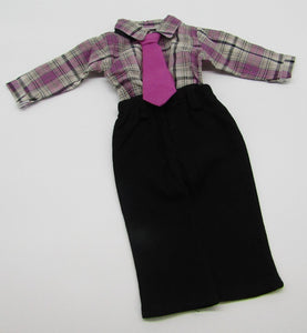 Plaid Dress Shirt, Slacks & Tie