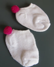 Load image into Gallery viewer, White Ankle Socks with Pom Pom 18 &amp; 15 inch Doll: Pink
