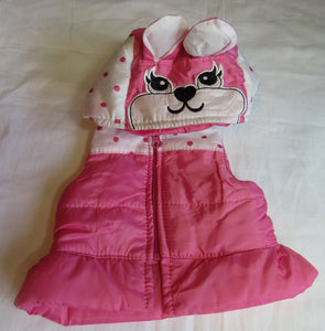 18" Doll Puffy Bunny Vest: Pink
