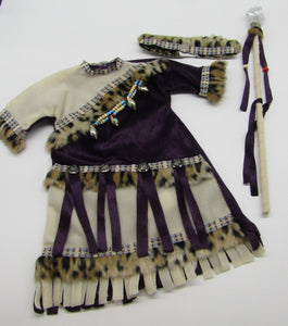 18" Doll Native American 3 Pc Outfit: Purple