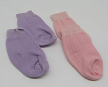 Load image into Gallery viewer, Nylon Knee Socks 18 &amp; 15 inch Doll: Light Purple &amp; Pink 2 Pack

