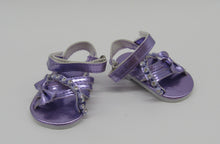 Load image into Gallery viewer, 18&quot; Doll Jeweled Sandals: Pale Purple
