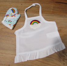 Load image into Gallery viewer, White Rainbow Apron Set
