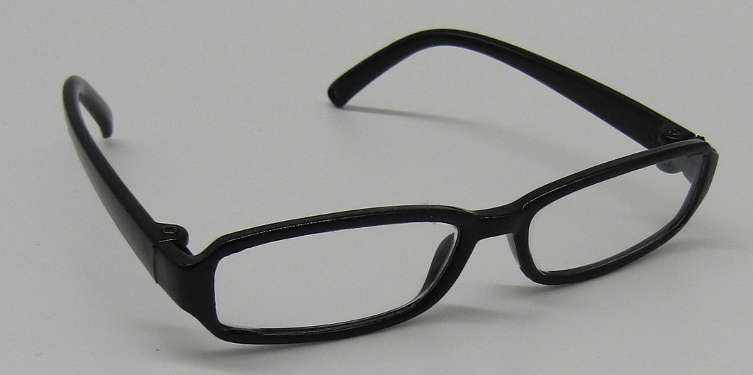 Glasses: Black Rectangular