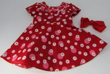 Load image into Gallery viewer, Hearts and Dots Dress 18 inch Doll: Red and Pink
