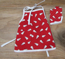 Load image into Gallery viewer, Red &amp; White Snowmen Apron Set

