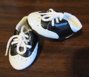 18" & 15" Doll Saddle Oxford Shoes: Black & White