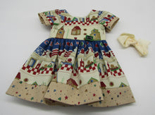 Load image into Gallery viewer, School Border Print Banded Dress 18 inch Doll
