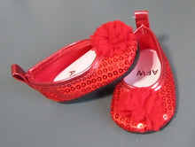 Load image into Gallery viewer, Sequin 18 &amp; 15 inch Doll Dress Shoes: Red
