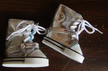 Load image into Gallery viewer, 18&quot; Doll High Top Sneaker Boots: Metallic Silver
