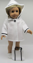 Load image into Gallery viewer, Swim or Spa Hooded Robe &amp; Tote Bag 18 inch Doll: White w Black
