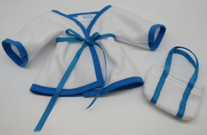 Swim or Spa Wrap Robe & Tote Bag 18 inch Doll: White w Teal