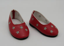 Load image into Gallery viewer, Star Studded 18 &amp; 15 inch Doll Dress Shoes: Red
