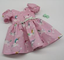 Load image into Gallery viewer, 18&quot; Doll Unicorn &amp; Stars Dress: Pale Pink
