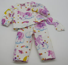 Load image into Gallery viewer, 18&quot; Doll Pajamas 3 Pc: Unicorn w Stars
