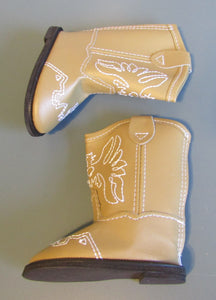 Western Boots w Embroidered Eagle 18 inch Doll: Tan