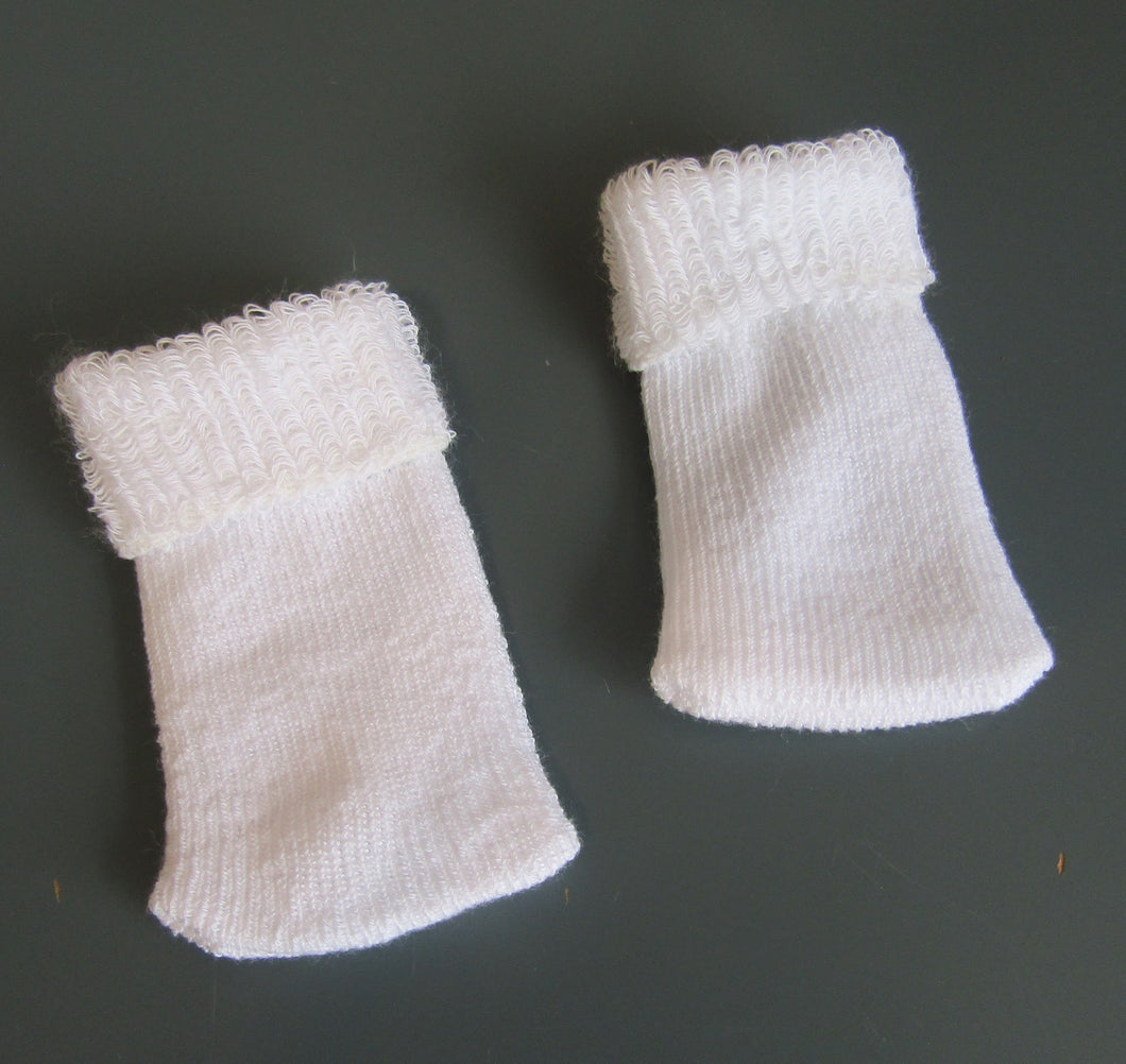 Fold-over Socks 18 & 15 inch Doll: White